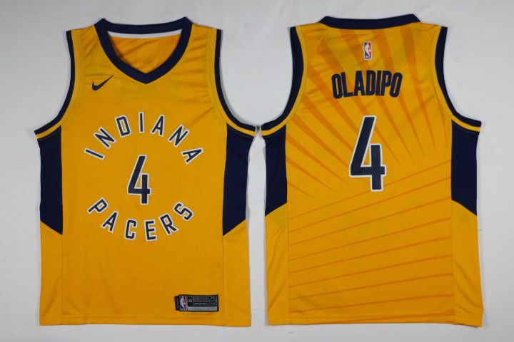 Men Indiana Pacers 4 Oladipo Yellow Nike NBA Jerseys
